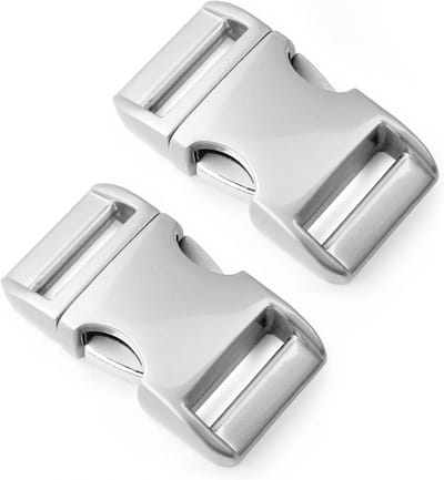 Steekgespen Metaal Zilver 30mm - 2 Stuks Robuuste Sluitingen voor Paracord en Halsbanden