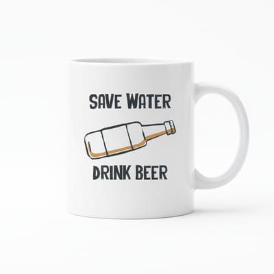 “Save Water Drink Beer” Grappige Mok – Cadeau voor Bierliefhebbers – 330 ml Keramische Koffiemok