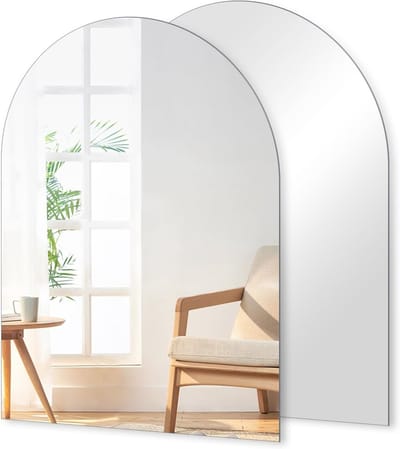 Set van 2 Wandspiegels 40 x 30 cm - Plakbare Randloze HD Glazen Spiegels voor Badkamer, Hal en Slaapkamer