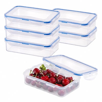 Lock&Lock Diepvriesbakjes - Meal prep bakjes - Vershoudbakjes - 800 ml - Set 6 stuks - 100% Lekvrij - BPA vrij - PFAS vrij - Magnetron bakjes met deksel - Diepvriesdozen - Bewaarbakjes - Vershouddoos - Transparant