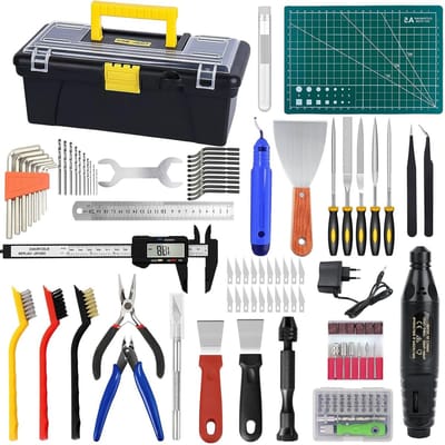 Complete Gereedschapsset voor 3D Printers - 136-delige Set voor Modelafwerking, Ontbraam Tools en Reinigingsnaalden