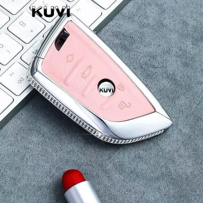 Diamant Leer Auto Sleutelhoesje Cover Sleutelhoesje Case Voor Bmw X5 F15 X6 F16 G30 7 Serie G11 X1 F48 F39 Auto Shell Auto-Styling gray