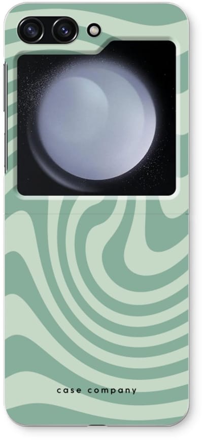 Case Company® - Hoesje geschikt voor Samsung Galaxy Z Flip5 hoesje - Swirl Groen - Soft Cover Telefoonhoesje - Bescherming aan alle Kanten en Schermrand