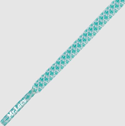Mr. Lacy - Schoenveters - Ropies rond - mint/wit - veterlengte 130 cm