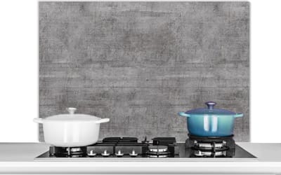Spatscherm keuken 100x65 cm - Kookplaat achterwand Beton - Patroon - Antiek - Muurbeschermer - Spatwand fornuis - Hoogwaardig aluminium