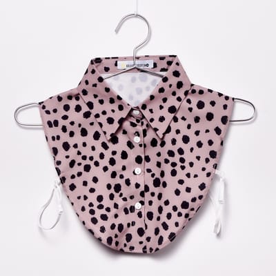 Lajetti - Los Kraagje Leopard Oudroze - Blouse Kraagjes voor Dames
