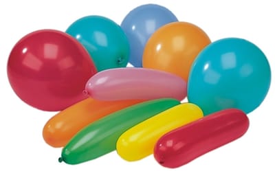 15x 20 Ballonnen assorti kleuren verschillende vormen