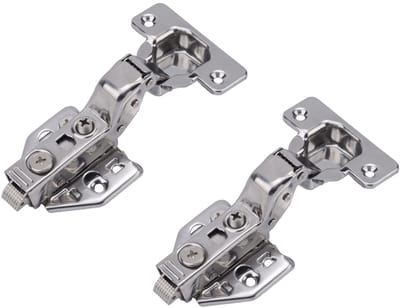 Dailygoods- Hydraulische Scharnieren 165 Graden - 2 Stuks - Roestvrij Staal - Met 12 Schroeven - Verstelbaar - Geschikt voor Keukenkasten - Kastscharnieren