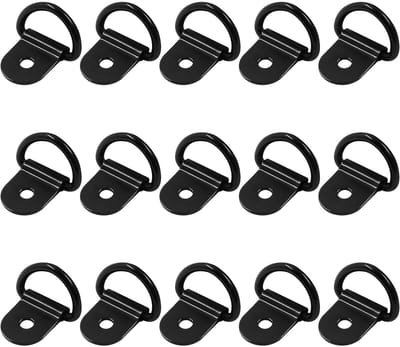 Dailygoods - RVS Lashing Straps - 15-delige set - Sterke D-Ringen - Perfect voor Ladingen - Ideaal voor Trailers - Duurzaam materiaal - Geschikt voor...