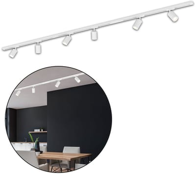 BRILONER Rail - Railverlichting set - opbouwspots - 3x 230V - 6x GU10 spots - draaibaar - 225cm - wit