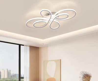 Krullen Plafondlamp - Plafondlamp 80 cm - Wit - Dimbaar Met Afstandsbediening - Moderne Led Verlichting - Woonkamer Lamp - Plafonniere