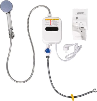 Doorstroomboiler Douche - Directe Verwarming - Badkamer Verwarmen - Digitaal Display - 3500 Watt - Zilver wit
