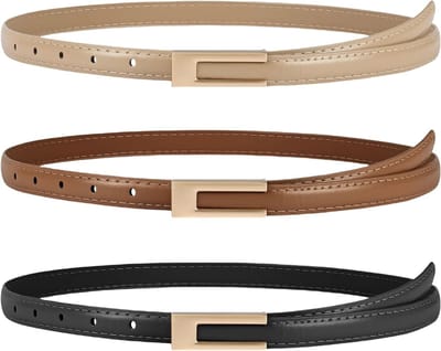 Dunne Leren Tailleband voor Vrouwen, Verstelbare Skinny Riem met Metalen Gesp, Ideaal voor Jurken en Jeans