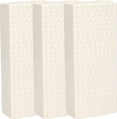 Gerimport Waterverdamper - 3x - creme wit - keramiek - 400 ml - radiatorbak luchtbevochtiger - 7,4 x 17,7 cm