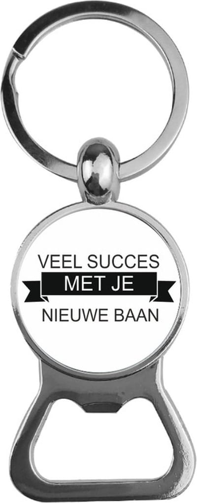 Bieropener Glas -  Veel Succes Met Je Nieuwe Baan