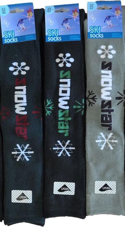 SKISOKKEN Heren - 39/42 - 6 PAAR - SNOWSTAR - LANGE & WARME sokken met badstof  chaussettes socks