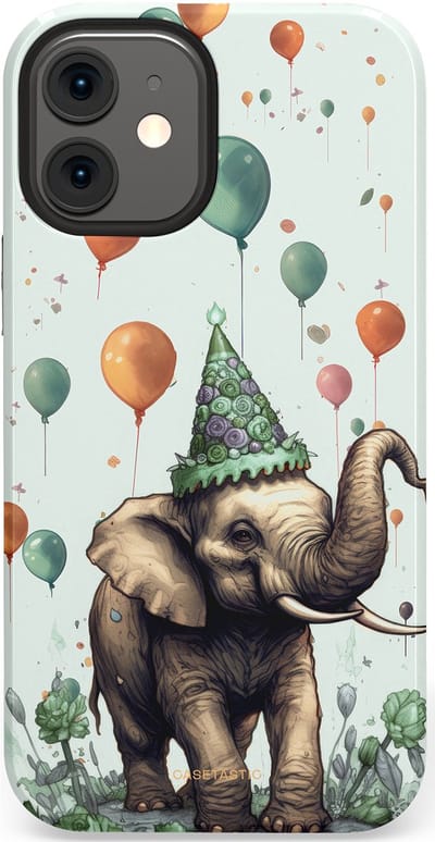 Casetastic Hoesje Geschikt voor Apple iPhone 12 Mini - Stijlvolle Beschermende Duo-layer Case - Ballolifant