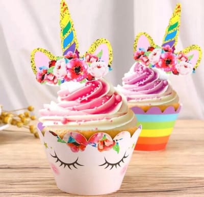 Akyol - Cupcake decoratie - cupcake - 12 stuks - decoratie - Muffinset - eenhoorn cupcake decoratie - unicorn cupcake - Verjaardag - Unicorn - School Traktatie - kinderfeestje