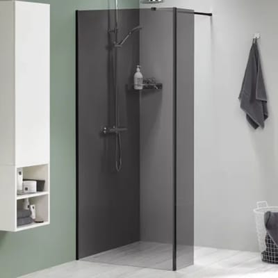 Sealskin Inloopdouche Mix&match 88x200cm - Mat Zwart Profiel - 8 Mm Rookglas