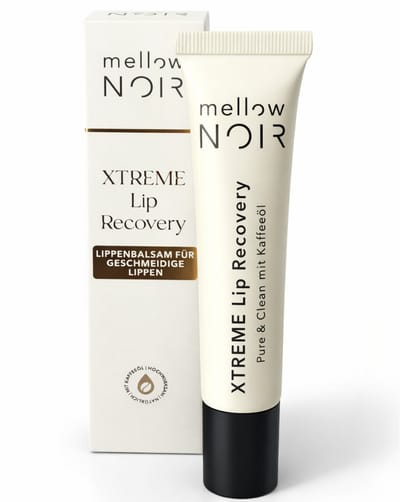 mellow NOIR XTREME Lip Recovery 15ml – anti-aging lippenverzorging voor ruwe, schrale lippen - verzorgende lippenbalsem met sheaboter en pepermuntolie - versterkt de kleur van de lippen en accentueert zichtbaar de contouren