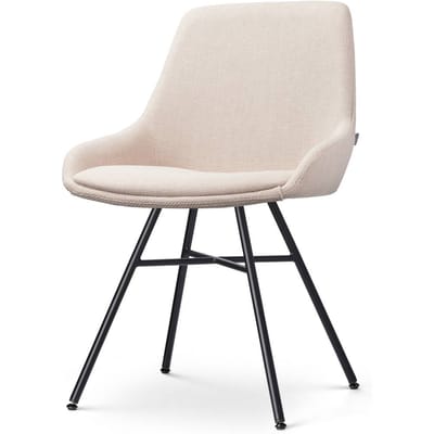 Nolon Noa-Isa Eetkamerstoel Beige - Stof - Zwart Onderstel - Design - Scandinavisch - Comfortabel