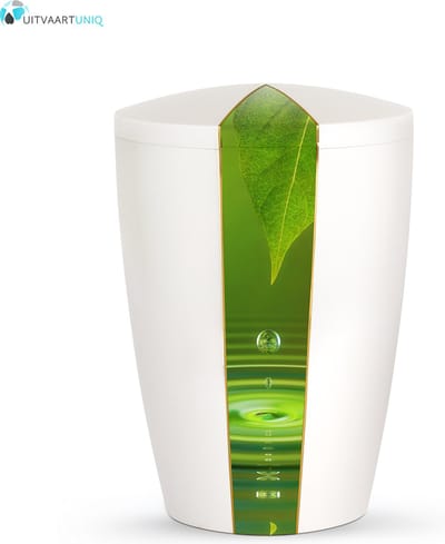 Urn wit parlemoer waterdruppel - bio