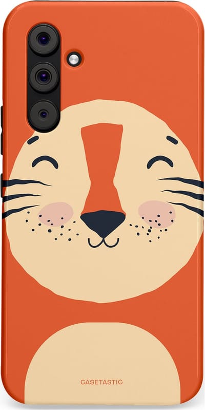 Casetastic hoesje geschikt voor Samsung Galaxy A54 (2023) 5G - Dubbellaagse bescherming - Knuffelkopjes tijger - Fashion Case - Terracotta Zand