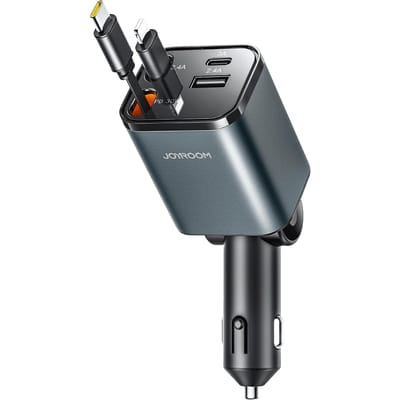 Joyroom 50W 4 in 1 Car Charger met Kabels Zwart