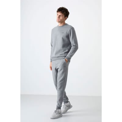 Heren Katoen-Polyester Fleece Sweatshirt en Broek Set