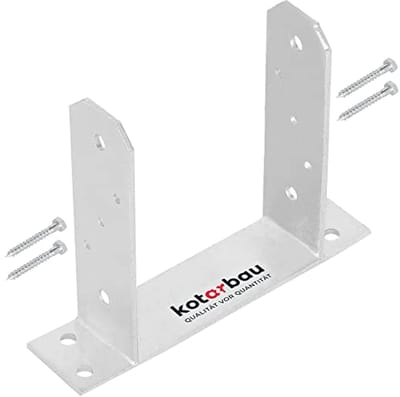 KOTARBAU® Paalhouder, Paalvoet, TT, Paaldrager, Verzinkt Staal, 160 mm, Zilver, Paalsteun, om te Schroeven, voor Houten Palen, voor Tuin