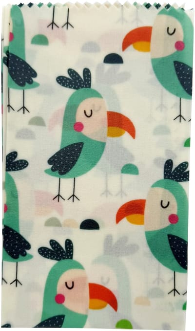 Tu-Untangle Set van 3 Bijenwasdoeken (S/M/L) – Alternatief voor Vershoudfolie - Vogel