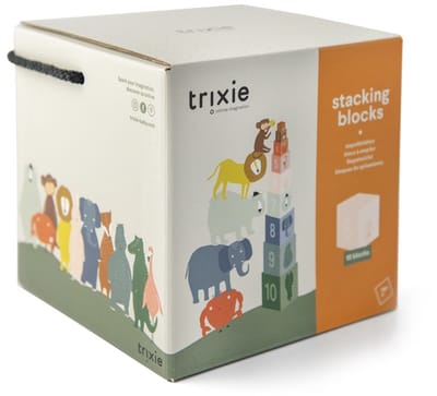Trixie Stapelblokken toren met dieren figuren - Speelgoed 1 jaar - Babycadeau - Kleurrijk