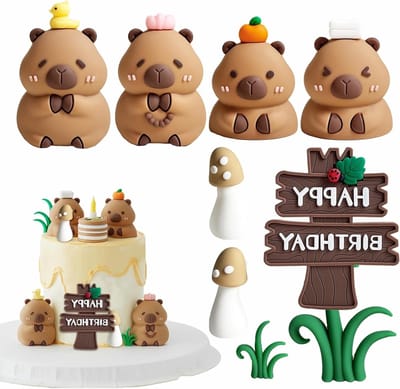 Realistische Capybara Figuren voor Taartdecoratie, Mini Dieren, Water Varken Verjaardagsversiering, Baby Shower Decoratie, Feestelijke Decoratie