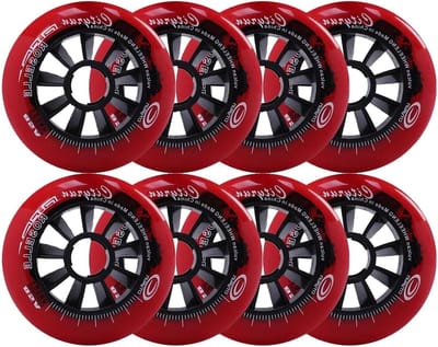 Skeelerwielen Set - Vervangende Wielen - Snel Skaten - Duurzaam PU Materiaal - 8 stuks 90-110mm - Rood