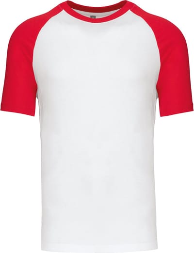 Kariban Baseball - Tweekleurig t-shirt K330 - White / Red - 3XL