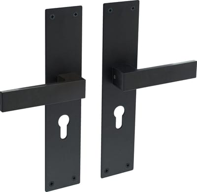 Intersteel Deurkruk Amsterdam met schild 250x55x2mm profielcilindergat 55mm zwart