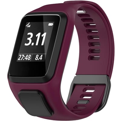 Compatible pour bracelet TomTom Smart Compatible pour Tom Tom Runner23 Spark Silicone Étanche Remplacement Poignet Type 3 black