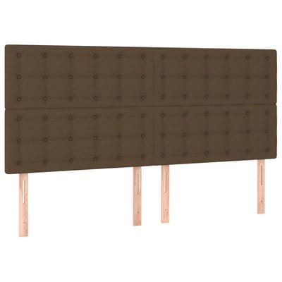 vidaXL - Hoofdbord - donkerbruin - 160x5x118/128 - cm - stof