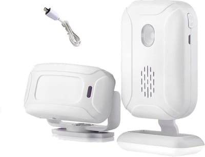 Welkomst Chime - Deurbel Alarm - Beveiliging Huis - 5-in-1 Multi-modus - 800 Meter Bereik - Wit