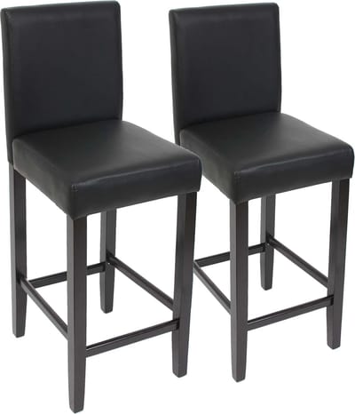 Set van 2 barkrukken Barkruk M37 kunstleer ~ zwart, donkere poten
