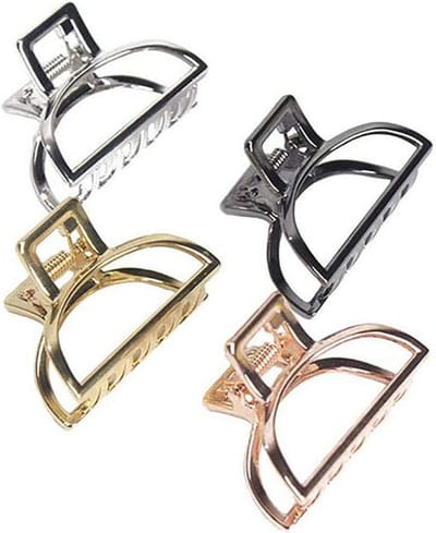 Set van 4 Vintage Metalen Haarclips voor Dames - Kleine Haarspeld voor Halve Cirkel Kapsels