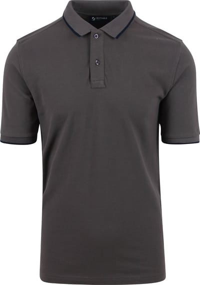 Suitable Respect Polo Tip Ferry Antraciet - Maat L - Heren - Polo shirt Heren met Korte mouw