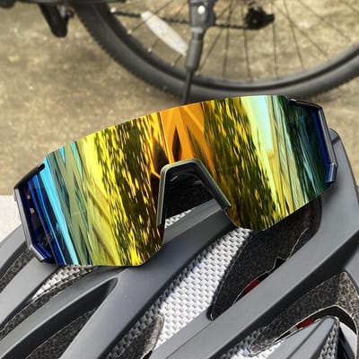 Premium Buiten Fietsbril Heren Groot Frame Kleurige Zonnebril Dames Skiën Bergbeklimmen Fietsen Sportbril UV400 Oogbescherming 1PC