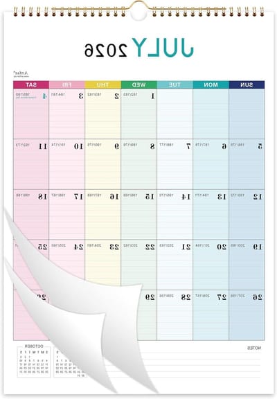 Wandkalender 2024 - Jaarplanner - Dagelijkse Planning - Dikke Papier Kwaliteit - 12 x 17 Inch - Multicolor