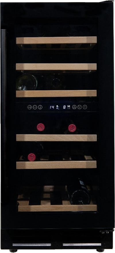 Vinata Premium Wijnklimaatkast Martino - Vrijstaand en Onderbouw - Zwart - 30 flessen - 84.6 x 38 x 58.5 cm - Glazen deur