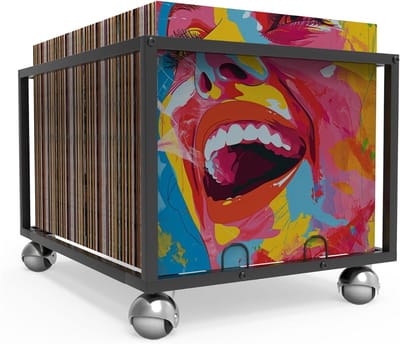 SNJY® LP Opbergsysteem - Vinyl Houder - Platenrek - Op Wielen - 35,5D x 50B x 31H cm - Zwart