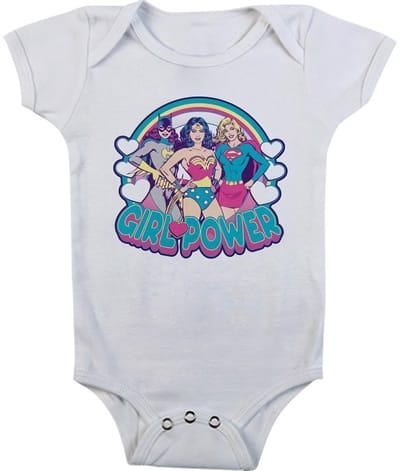 DC Comics Girlpower babybody voor meisjes, witite