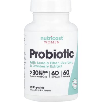 Nutricost, femmes, probiotique, 30 milliards d'UFC, 60 capsules