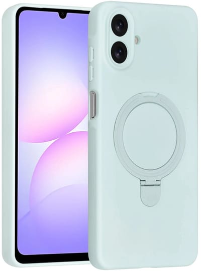 Backcover Hoesje Geschikt voor: Samsung Galaxy A07 Volledig Dekkende Schokbestendige Siliconen Backcover met Ringstandaard – 360° Bescherming - Mint Green