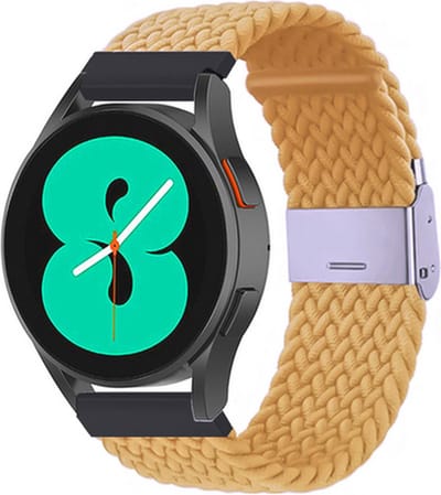 By Qubix - Braided nylon bandje - Geel - Geschikt voor Xiaomi Mi Watch / Geschikt voor Xiaomi Watch 2 / Geschikt voor Xiaomi Watch S1 / S2 / S3 / S4 (47mm)